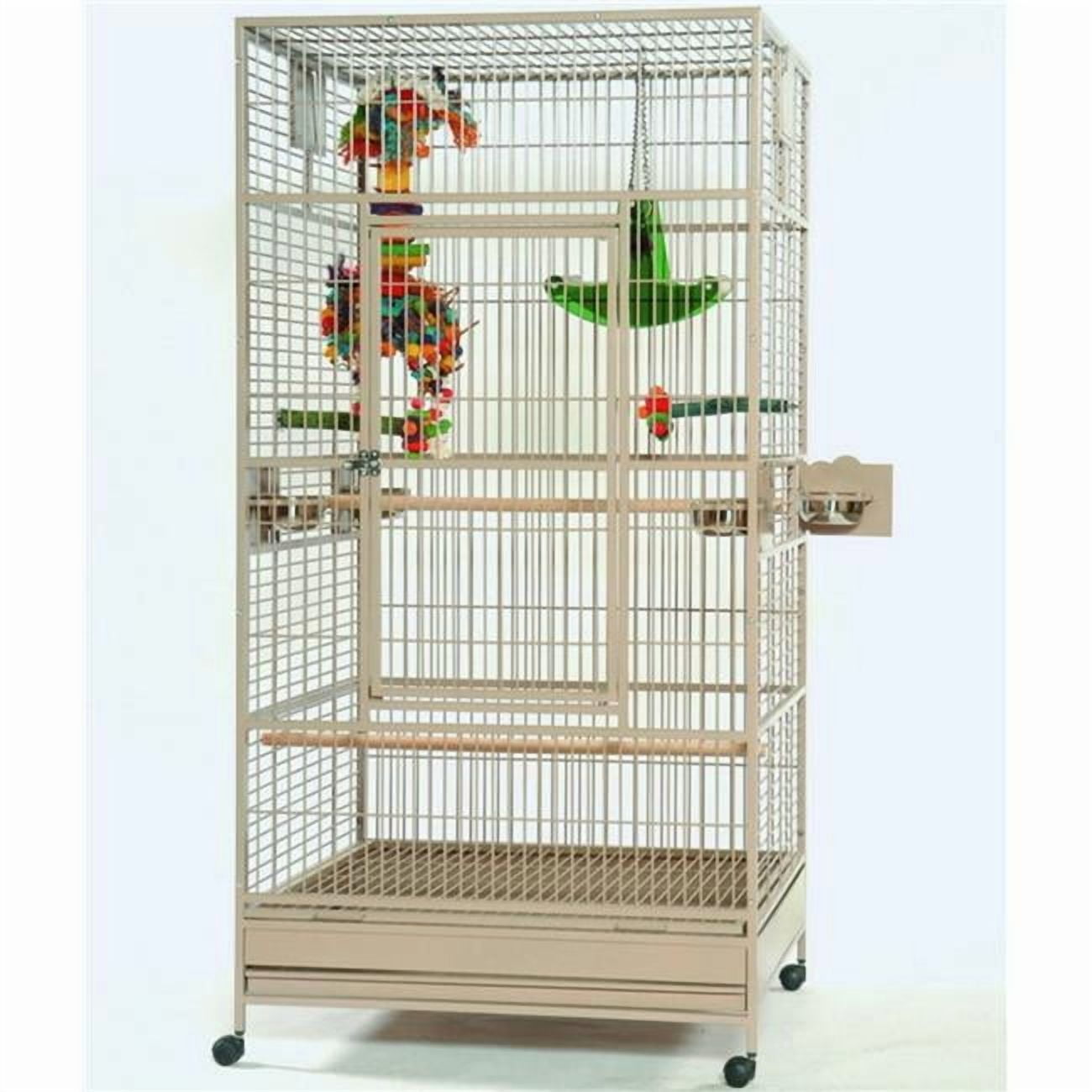 A&E Cage Company 4040FL Macaw Flight Cage, 76" H, Platinum