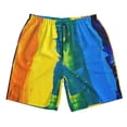 thumbnail image 5 of Wukai Rainbow Colored Print Beach Trunks with Compression Liner Swimsuit Quick Dry Beach Sports Shorts with Pocket-Small, 5 of 8