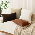thumbnail image 6 of SUSIELADY Pack of 2 Decorative Throw Pillow Covers, 22x22 Inch, Soft Textured Square Cushion Covers with Zipper for Sofa, Couch, Bed, Living Room, Farmhouse, Cozy Accent Pillows, Light Khaki, 6 of 6