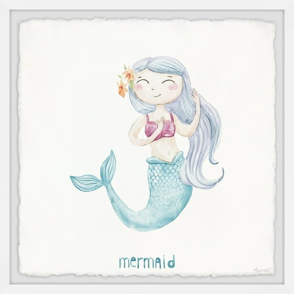 Marmont Hill Dream Big Little Mermaid Framed Painting Print