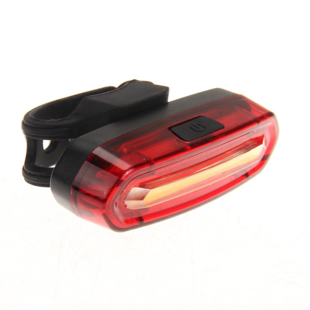Red/White LED Light USB Rechargeable Safety COB Bike Cycling Riding Tail Lamp 