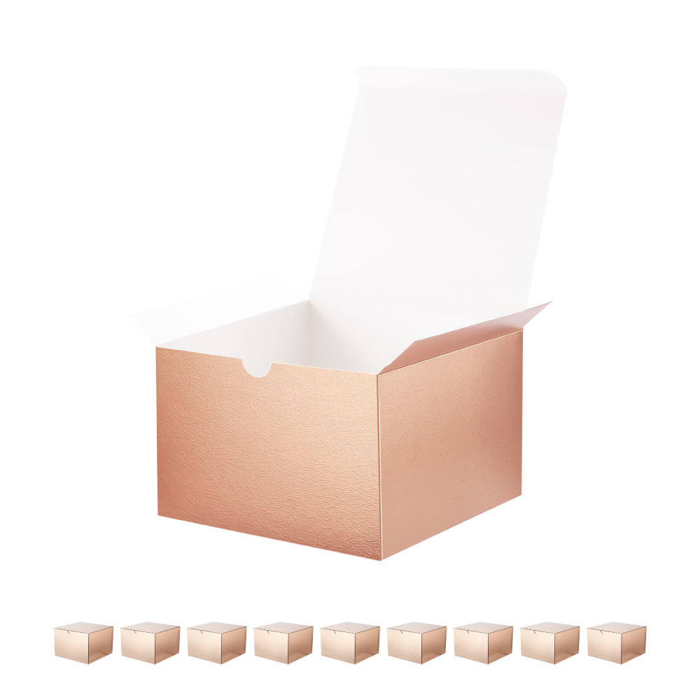 PKGSMART 10 Gift Boxes, Rose Gold Gift Boxes with Lids for All
