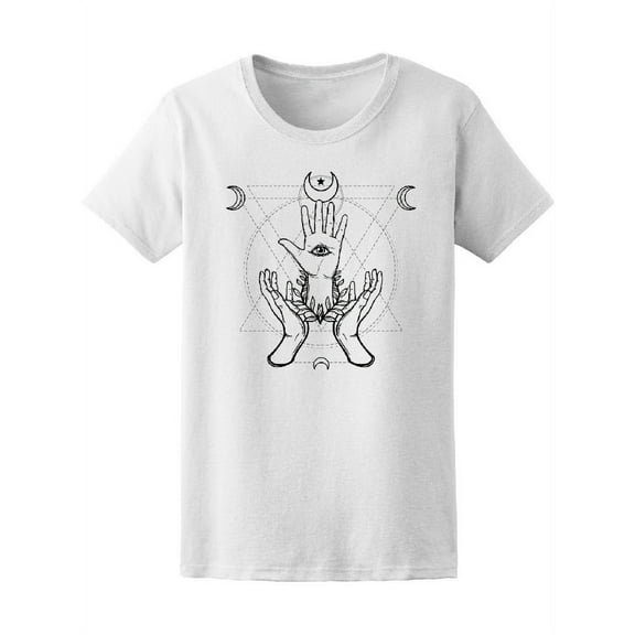 Mystical Hand Providence Eye T-Shirt Women -Image by Shutterstock, Female Small