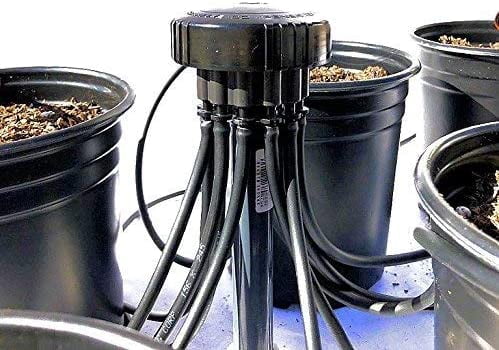 (3.3 GPH) - 12 Plant Drip Grow Kit - Starter Hydroponics Irrigation Bubbler / Manifold Kit - Includes 100'ft 1/8" Distribution Tubing, Emitter Stakes, Manifold & Plugs (Pots Sold Separately) (3.3 GPH)