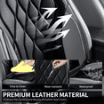 thumbnail image 6 of Florich Car Seat Covers Full Set, Waterproof Faux Leather Seat Protectors, Automotive Interior Cushions Universal Fit for Most Cars Suv Trucks, Black&Gray, 6 of 8