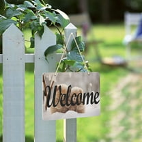 Bears Snow Welcome Sign for Front Door Porch Wreath Door Sign Home Decoration Rustic Farmhouse Style