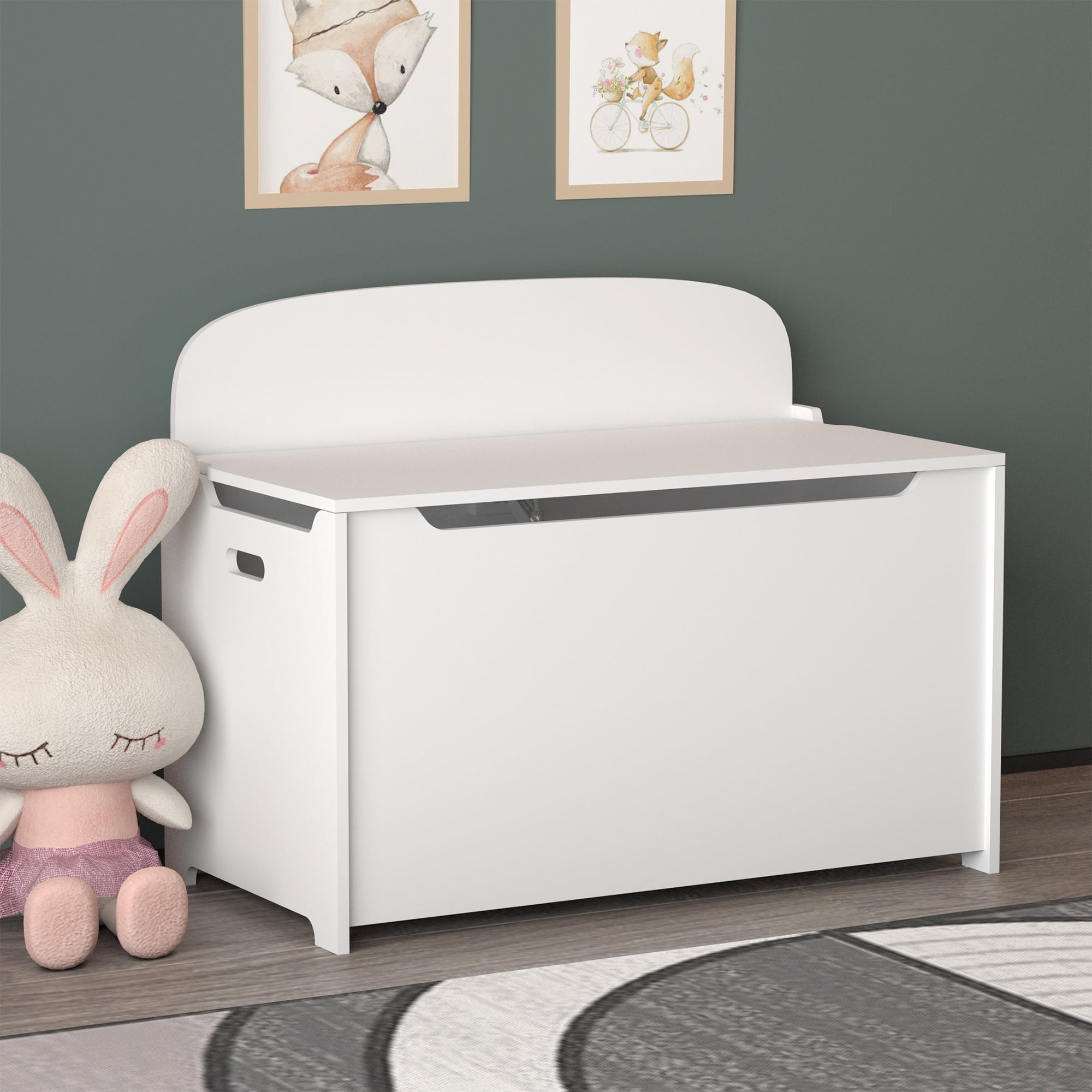 Pouseayar Wooden Toy Chest Furniture for Playroom Kids Toy Box