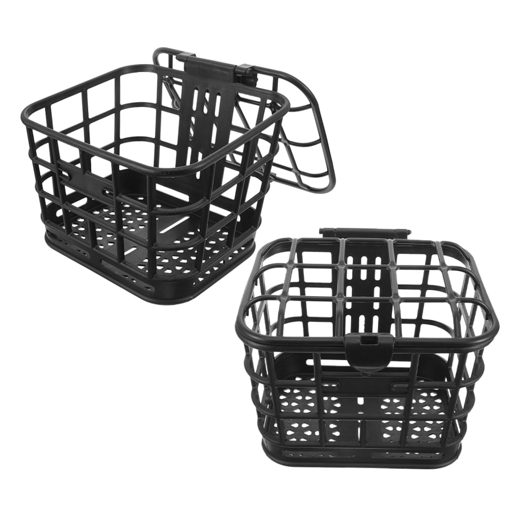 Mobestech 2Pcs Practical Black Bike Basket Front Handlebar Storage for Cycling Use