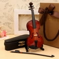 thumbnail image 5 of LNKOO Wooden Miniature Violin Mini Dollhouse Musical Instrument Model Decor Bow Stand, Best Gift for Kids, Teacher, Friends-4cm, 5 of 7