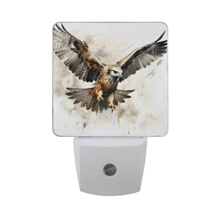 

Eagle Pattern Night Light LED Dusk to Dawn Auto Sensor Night Lamp Plug-in Nightlight for Bedroom Hallway Kitchen 2 PCs