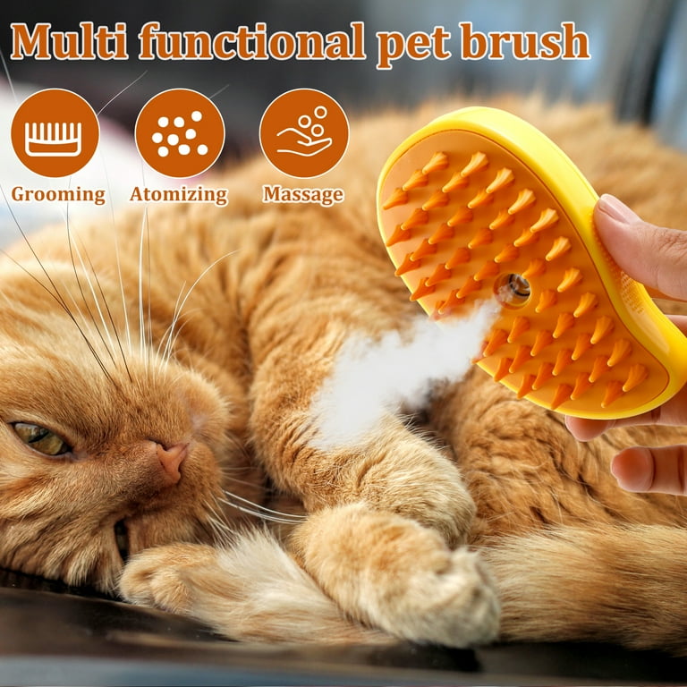 Kyoffiie Spray Cat Brush for Shedding 3 in 1 Cat Steamy Brush USB