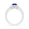 thumbnail image 2 of Angara Natural 1.3 Ct. Tanzanite with Diamond Halo Ring in 14K White Gold for Women (Ring Size: 3.5), 2 of 9