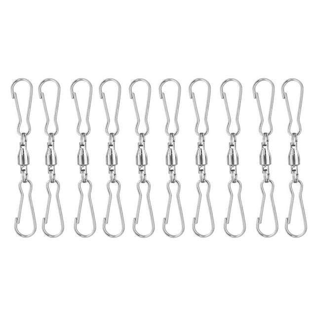 Miangastore 20 Pcs Clips Pivotants Doubles Pratiques Crochets Durables