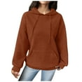 thumbnail image 2 of Patchwork Waffle Juniors Teen Girls Oversized Hoodies Clearance Fall Soft Preppy Hoodies Comfy Regular Fit Stylish Sweatshirts, 2 of 5