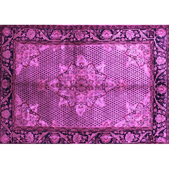 Ahgly Company Indoor Rectangle Persian Purple Traditional Area Rugs, 5' x 7'