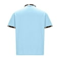 thumbnail image 5 of ZCFZJW Men's Knit Polo Shirts Short Sleeve Striped Plaid Patchwork Print Button up Henley Shirt Fashion Casual Golf Shirts Tops with Pockets Light Blue S, 5 of 5