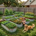 thumbnail image 5 of Raised Garden Bed 3Pcs 5ft Oval Galvanized Metal Planter Box, 60"D x 29"W x11"H,Silver, 5 of 6