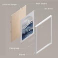 thumbnail image 4 of PixonSign Framed Canvas Print Wall Art Set - Moonlit Peaks Blue Tones Mountain Range Posters - Set of 3 Boho Pastel Nature Wilderness Wall Décor for Living Room, Bedroom, Office - 11"x14" White, 4 of 5