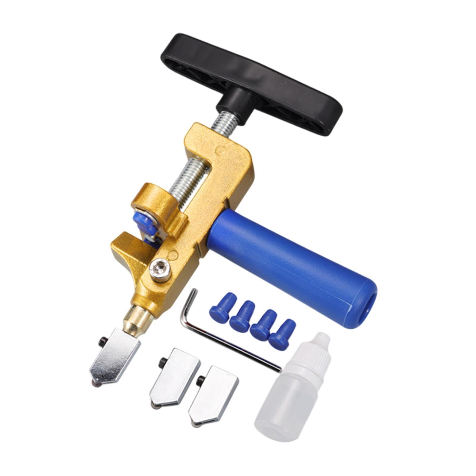Sharprepublic Glass Cutter 2 in 1 Comfortable Gripping Glass Cutting Tool for Mirror Glass Blue