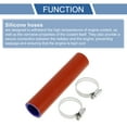 thumbnail image 4 of Unique Bargains 1 Set 25mm/0.98" ID 150mm/5.91" Length 0 Degree Red Blue Silicone Hose with Clamps Coolant Hose Universal, 4 of 7