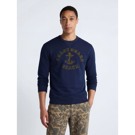 Free Assembly Men's Graphic Cotton Sweatshirt with Long Sleeves, Sizes S-3XL
