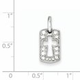 thumbnail image 2 of 925 Sterling Silver Rhodiulm Plated Faith Cubic Zirconia Open Cross Charm and Pendant, 2 of 2