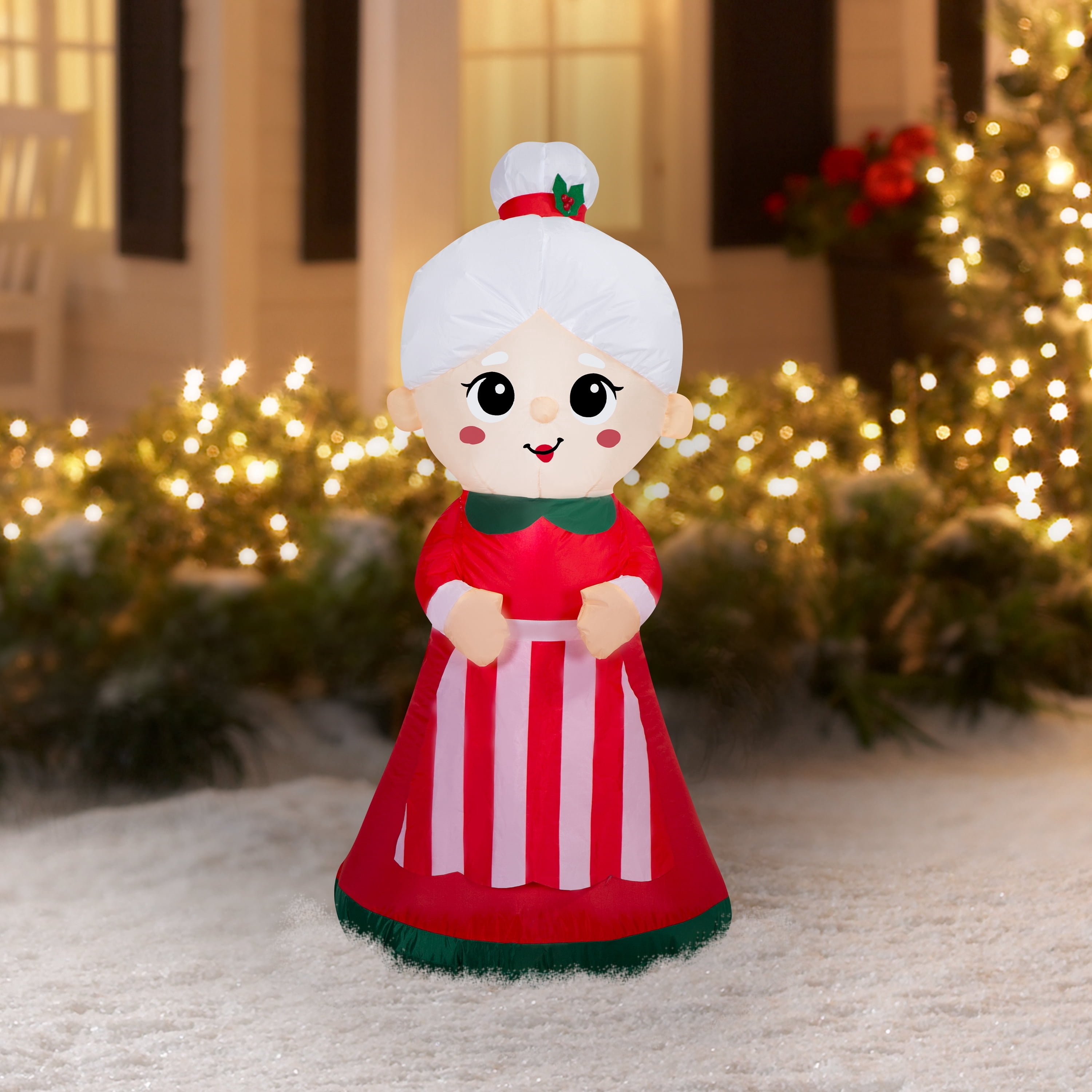 Multicolor Mrs. Claus Christmas Airblown Yard Inflatable, 4', by Holiday Time