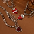 thumbnail image 4 of AOOOWER Elegant Sturdy Alloy Gothic Necklace Featuring Striking Heart Pendant Jewelry Accessory for Trendsetters and Party Goers, 4 of 20