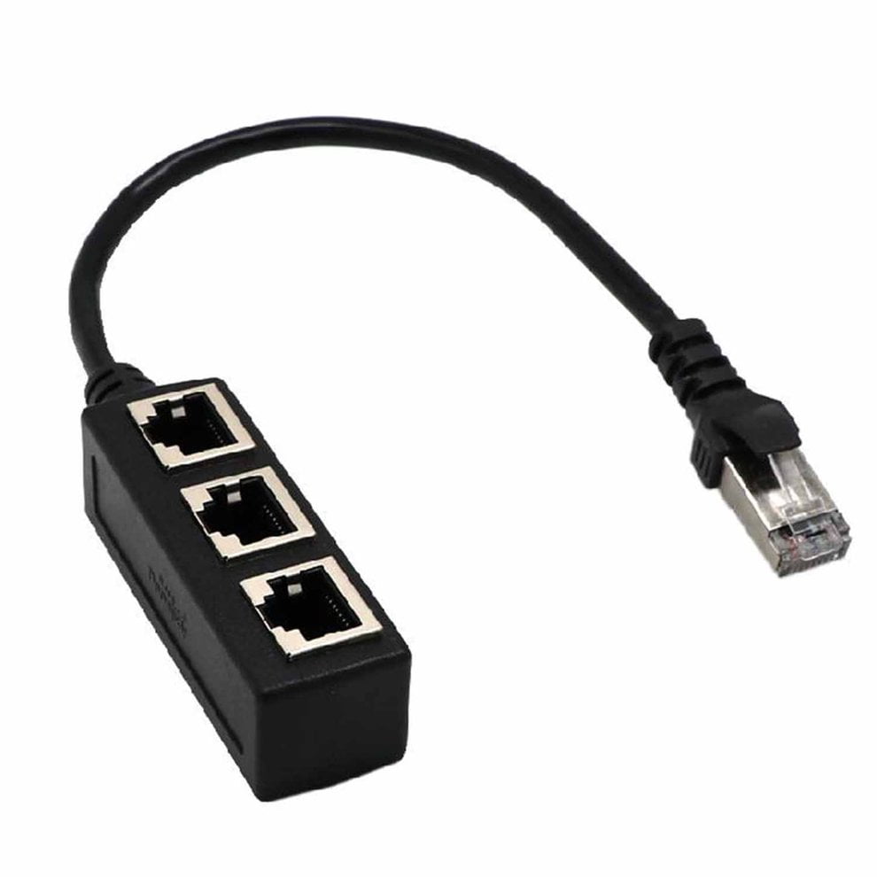 RJ45 Ethernet Cable Adapter Splitter  1Male To 3Female Port LAN Network Plug US. 