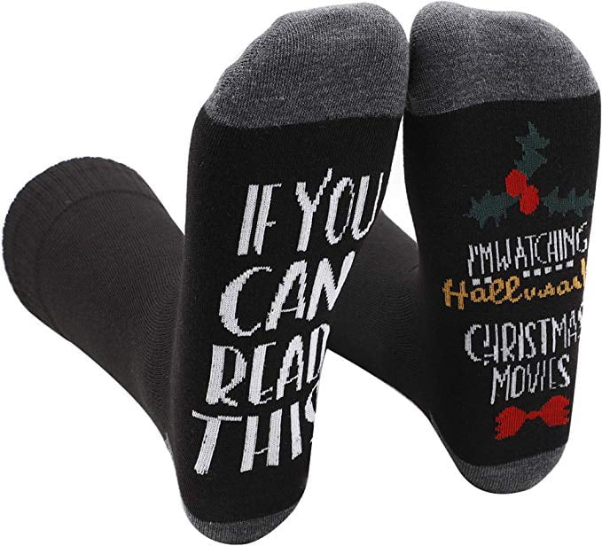 Womens Watching Hallmark Christmas Movies Socks If You Can Read This Gifts