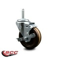 thumbnail image 2 of 4 Inch High Temp Phenolic 5/8 Inch Threaded Stem Caster with Brake, 2 of 2