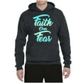 thumbnail image 2 of Wild Bobby, Faith Over Fear, Inspirational/Christian, Unisex Graphic Hoodie Sweatshirt, Heather Black, Large, 2 of 4