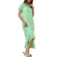 thumbnail image 4 of INSPIRE CHIC Women's Victorian Nightgown Ruffle Short Sleeve Tie Neck Nightshirt Pajama Sleep Dress M Mint, 4 of 5