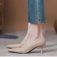 thumbnail image 6 of BdTemWBs Elegant Black Pointed Toe Heels For With Slip On Bowless Design For And Evening Wear (Beige,6), 6 of 9