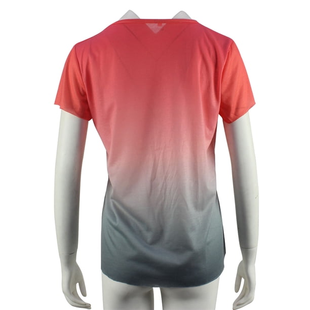 Sonducket Camiseta de mujer de manga corta con cuello y camiseta informal con degradado, rosa, XL Type2 NO2 Sonducket AP001594-25