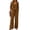 Brown, variant on Womens Linen Set Matching Wide Leg Lounge Pants Gauze Capri Set Beach Vacation Outfits Linen Pants Set Summer Pajamas Roll-up Sleeve Top Summer Vacation Clothes Fashion Outfits Brown L