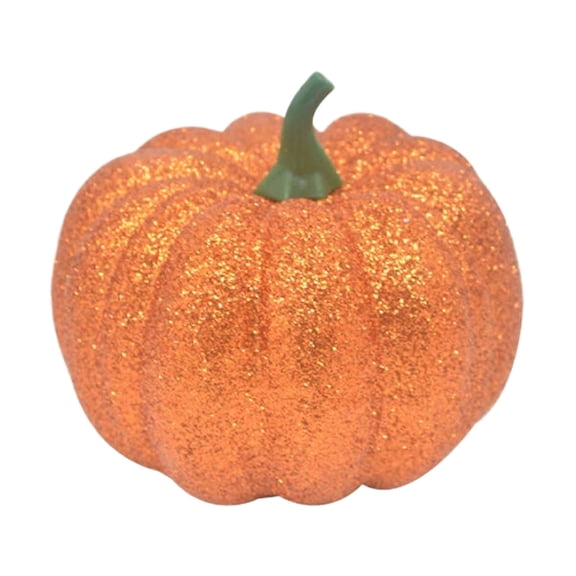 Artificial Pumpkin Decoration, Glitter Autumn Pumpkin, Halloween Plastic Pumpkin, Fall Faux Pumpkin, Sparkly Tabletop Pumpkin, Harvest Farmhouse Ornament, Thanksgiving Holiday Decorating