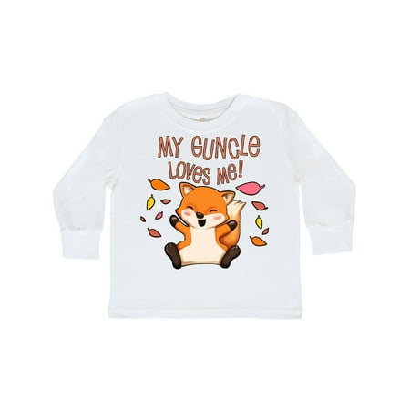 

Inktastic My Guncle Loves Me!- cute baby fox Gift Toddler Boy or Toddler Girl Long Sleeve T-Shirt