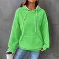 thumbnail image 2 of Kaprioy Long Sleeve Tops For Women Hoodies Casual Drawstring Waffle Pullover Tops Loose Hooded Sweatshirt with Pocket Green, XL, 2 of 6