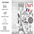 thumbnail image 2 of Paris Theme Shower Curtain for Bathroom Shower Curtain Set with 12 Hooks Waterproof Fabric Bath Curtain for Bathtub Restroom Decor, 72 X 72 in, 2 of 6