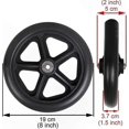 thumbnail image 5 of 8 Inch Non-Slip Solid Tires, Wheelchair Replacement Wheels, 2pcs, 190mm Gray, Fits Rollators and Walkers_Perfect Gift, 5 of 5