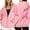 Z01 Pink, variant on Long Sleeve Sweatshirt For Women Trendy Solid Color Zip Up Hoodie Pullover Cancer Awareness Month Drawstring Casual Comfortable For Everyday Winter Pullover Jumper Tops