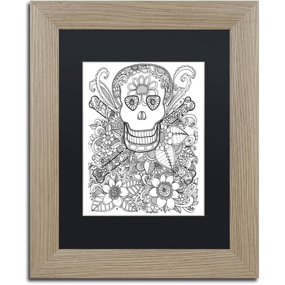 Trademark Fine Art "Fairies and Woodland Creatures 9" Canvas Art by KCDoodleArt Black Matte, Birch Frame