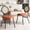 Brown, variant on EastVita Set of 2 Black Metal Dining Chairs with Hand-Woven Rattan Backrest and Faux Leather Seat