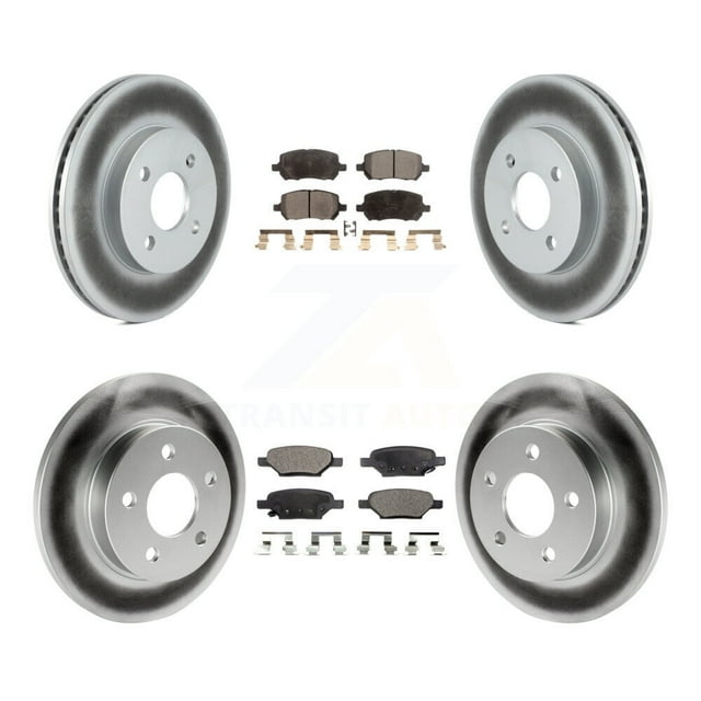 Transit Auto Front Rear Coated Disc Brake Rotors and Ceramic Pads Kit for Car Pontiac G5 Pursuit KGT-100608
