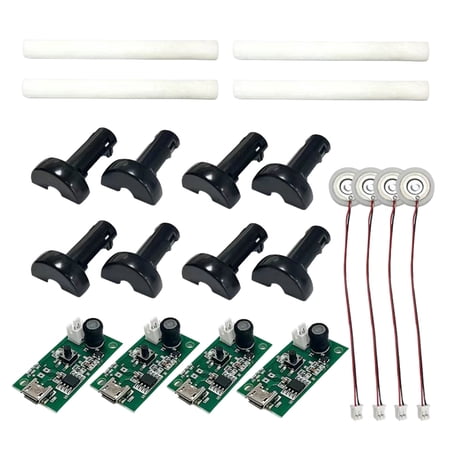 APPLAYERR Black USB Ultrasonic Mist Maker Kit 4 Sets for DIY Atomizer Humidifier Science Projects DC 5V 1.5-2W Power