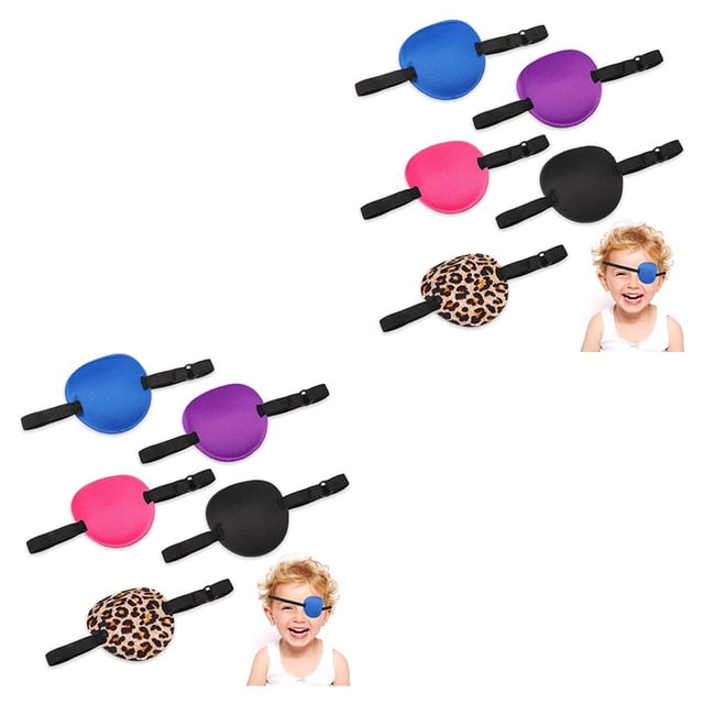 Qarigey 5Pcs Concave Eye Patch Washable Adjustable Cosplay Toys Eyeshades Photography Accessories Kids Make Props Adults Up Funny 2Conjunto