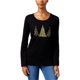 thumbnail image 1 of Karen Scott - Camiseta con estampado de árbol de Navidad para mujer, color negro, PM Karen Scott Camiseta gráfica, 1 of 1