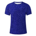 thumbnail image 4 of Sngxgn T Shirts for Men Summer Vintage Print Short-Sleeved Round Neck T-Shirt Top(Blue,XXL), 4 of 4