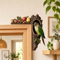 thumbnail image 4 of Woodpecker Door Corner Decor, L-Shaped Tree Trunk Bird Ornament, Red-Crested Bird Wall Corner Sculpture for Home, Garden, Farmhouse, Entryway, Rustic Nature Decor, 4 of 5